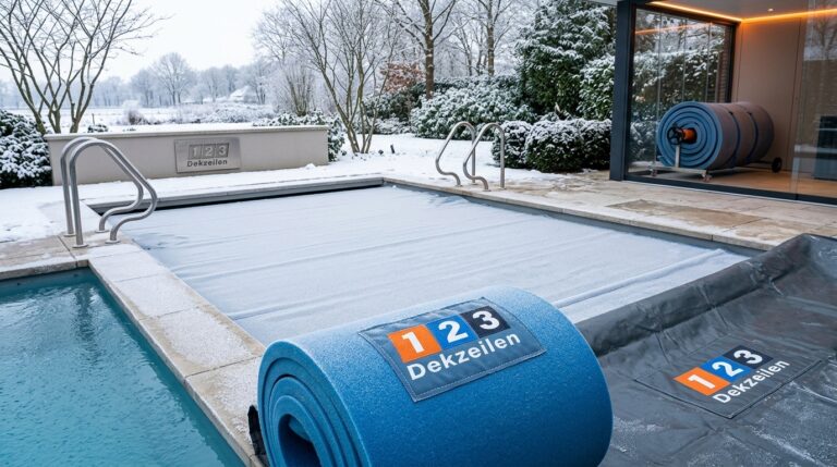 Kan een foam zwembadafdekking in de winter blijven liggen?